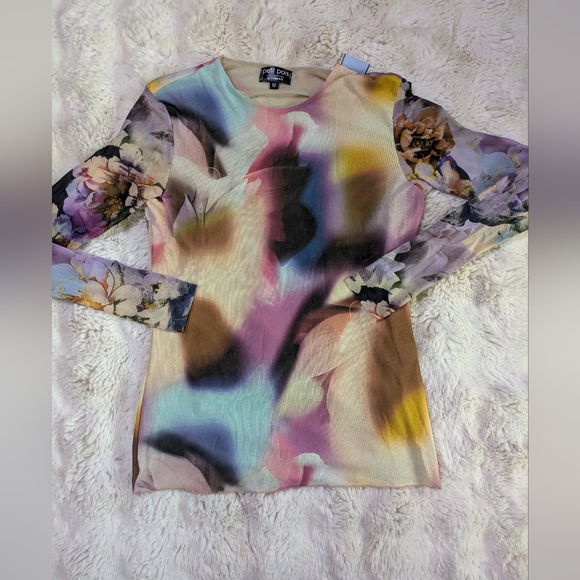 Petit Pois Tops - Vintage Petite Pois Mesh AOP Floral Blouse